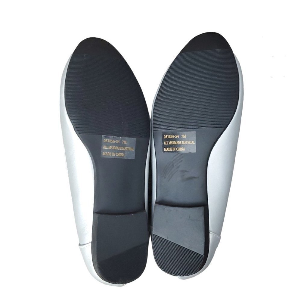 💎305 Angel Steps Studded Silver Metallic Slip On Loafer Shoe - Picture 6 of 7